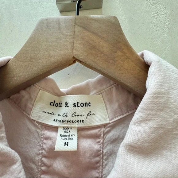 Cloth & Stone by Anthropologie || Women's Sleeveless Button Blouse Baby Pink M - Picture 4 of 10